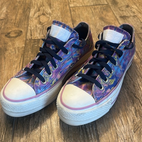 CONVERSE All Star Chuck Taylor platform shoes tie dye purple size 7 - Picture 1 of 7